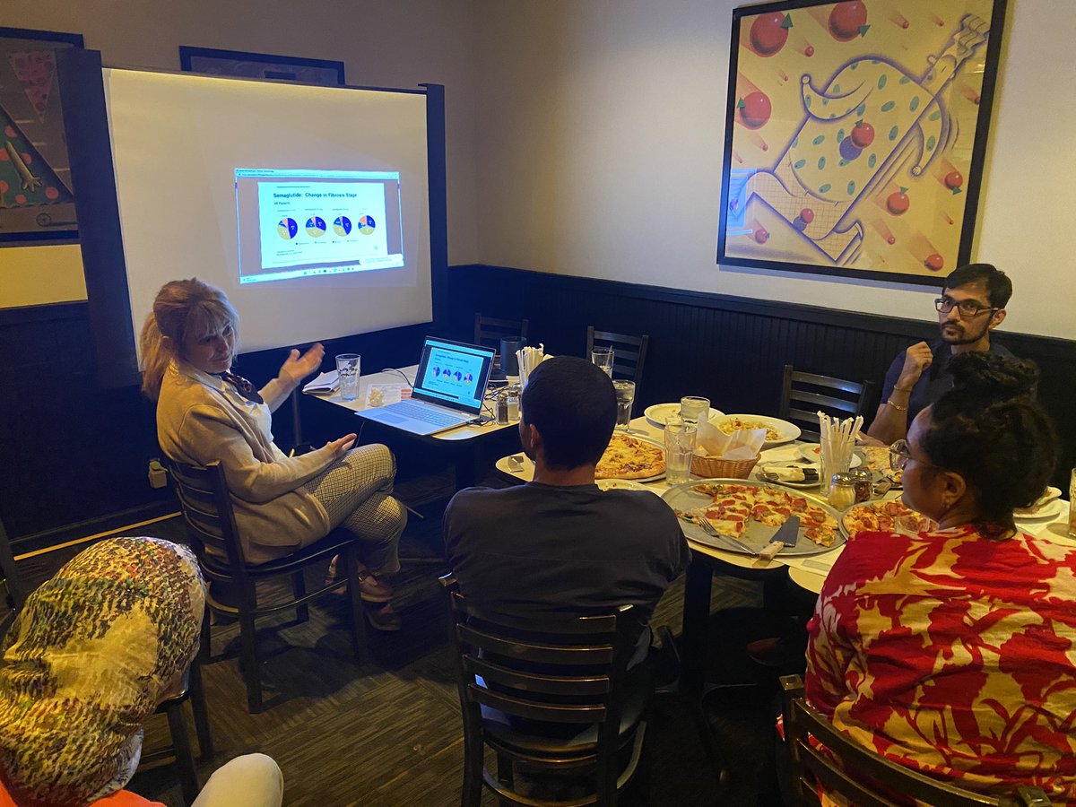 KshitijThakurMD's tweet photo. When we do journal club, we get fed ! That’s our awesome PD teaching us about NASH @UKGIHep @IvanaMD3 @NabaSaeedQ @karimbenrajab @vrkonjeti https://t.co/7KH1I5gCiN