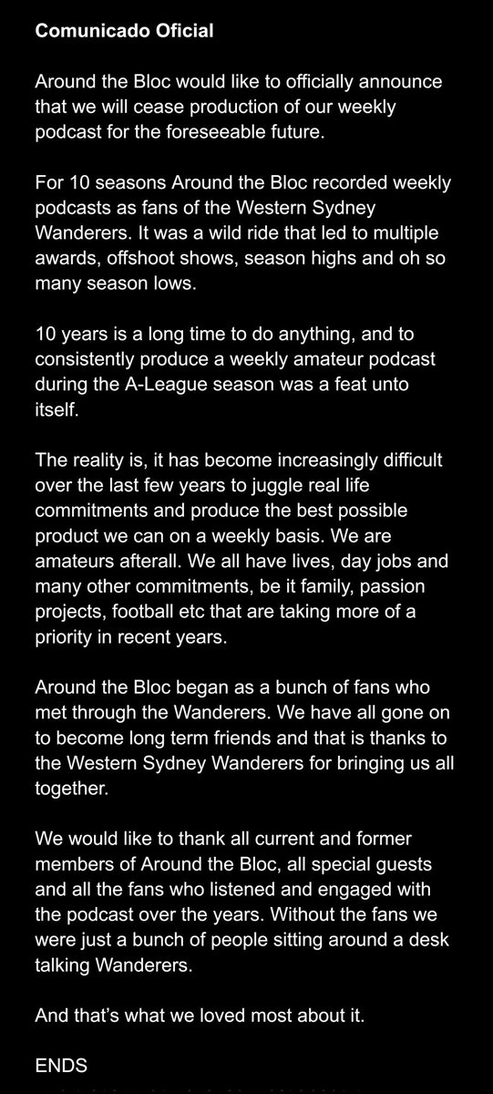 ATBWSW's tweet image. Around the Bloc Statement