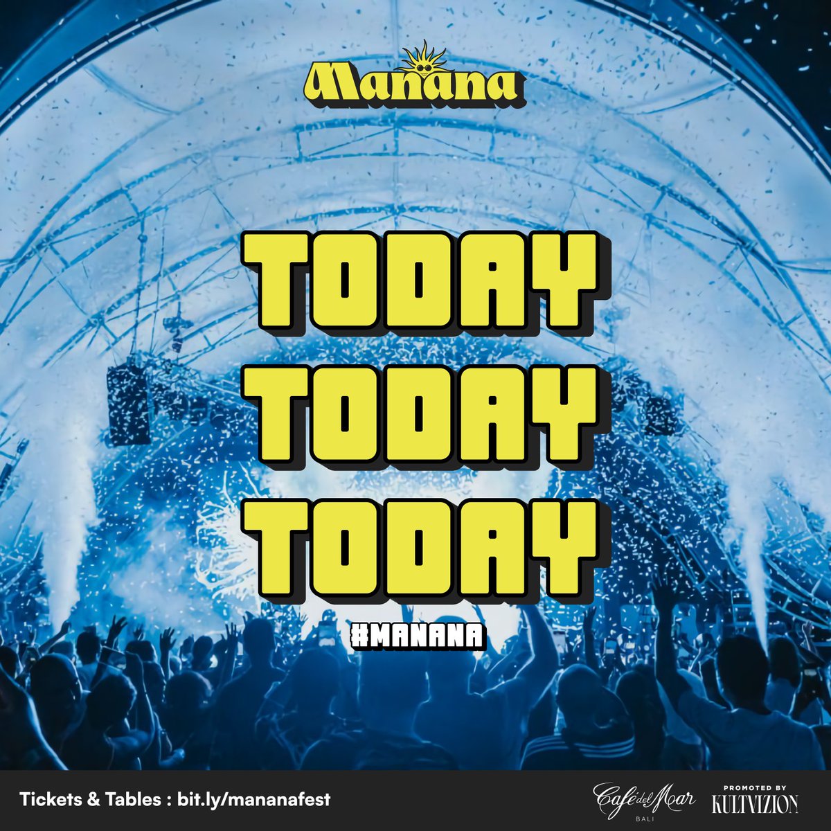 The wait is finally over because today is THE day! One more night of Manana Festival to end your summer on a high note!

Let’s get it, folks 🌞

Tickets &amp; RSVP : bit.ly/mananafest

#MananaBali2022