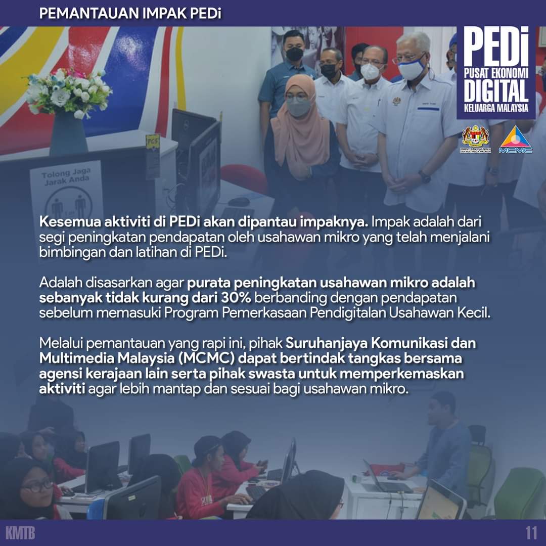 Rakan Digital PEDi dan Ikon Usahawan PEDi adalah antara langkah transformasi di Pusat Ekonomi Digital #KeluargaMalaysia #PEDi dalam usaha memperkasakan usahawan luar bandar dan golongan miskin bandar. @kkmm_gov <a href="/AnnuarMusa/">Annuar Musa</a> <a href="/MCMC_RASMI/">MCMC</a>