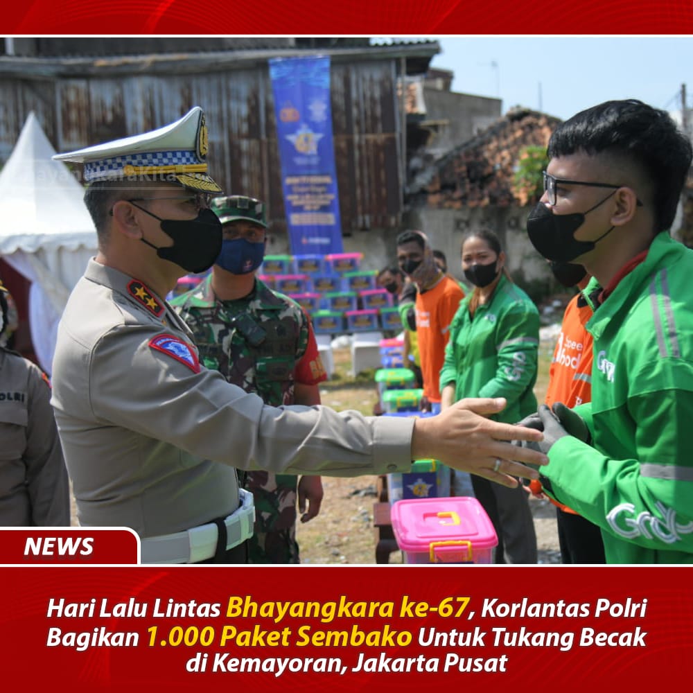 Dalam rangka HUT Lantas ke 67, korlantas polri bagikan 1000 paket sembako
#HumanisMelayani
Wujud Kepedulian Bersama