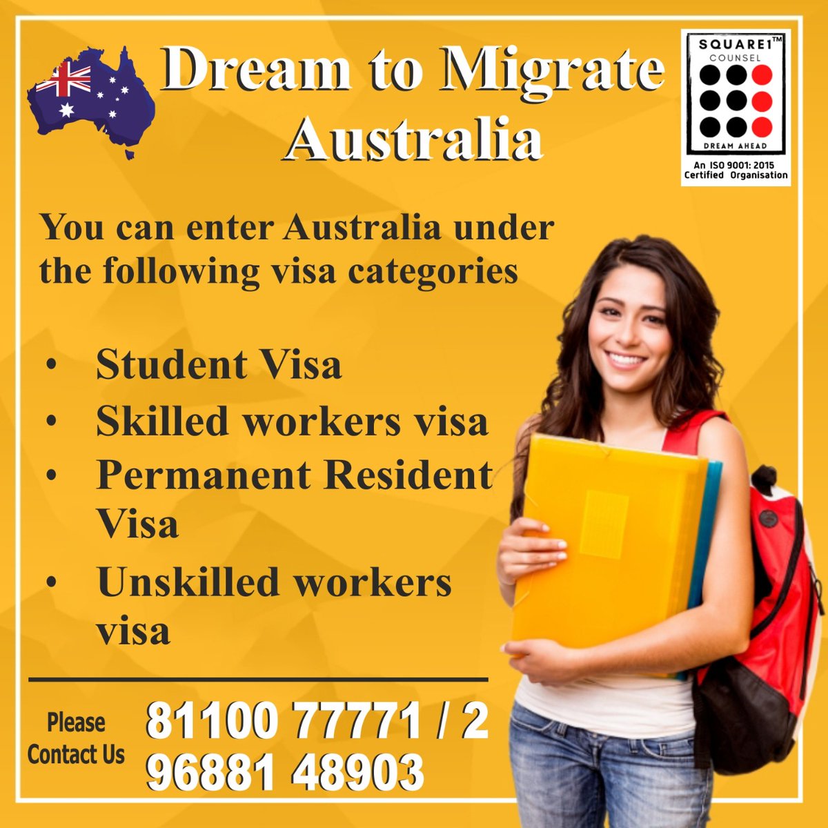 square1hubli's tweet photo. #Placement And Education In Abroad: #Painter #Logistics #Teacher #Office work #Driver #Part time job 
# Financial brokers #Middle school Teacher #Mixed crop farmer #Ocupational health and safety Adviser #Network Analyst#
For Enquiry +91 9688148903 +91 8277057470 +91 8110077771 https://t.co/FaJOx8q5MS