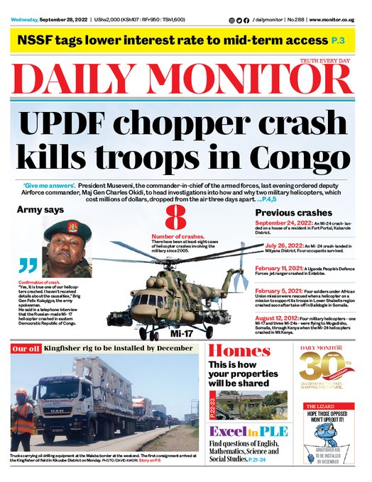 We're used to News of  @updf_  helicopter crash, so long as we still purchase junks as a result of corruption. The unfortunate bit is that the monies spent in purchasing these junk choppers falling off the sky like passion fruits could  buy us even X-ray machines in hospitals. https://t.co/Ef0nM9uWUi