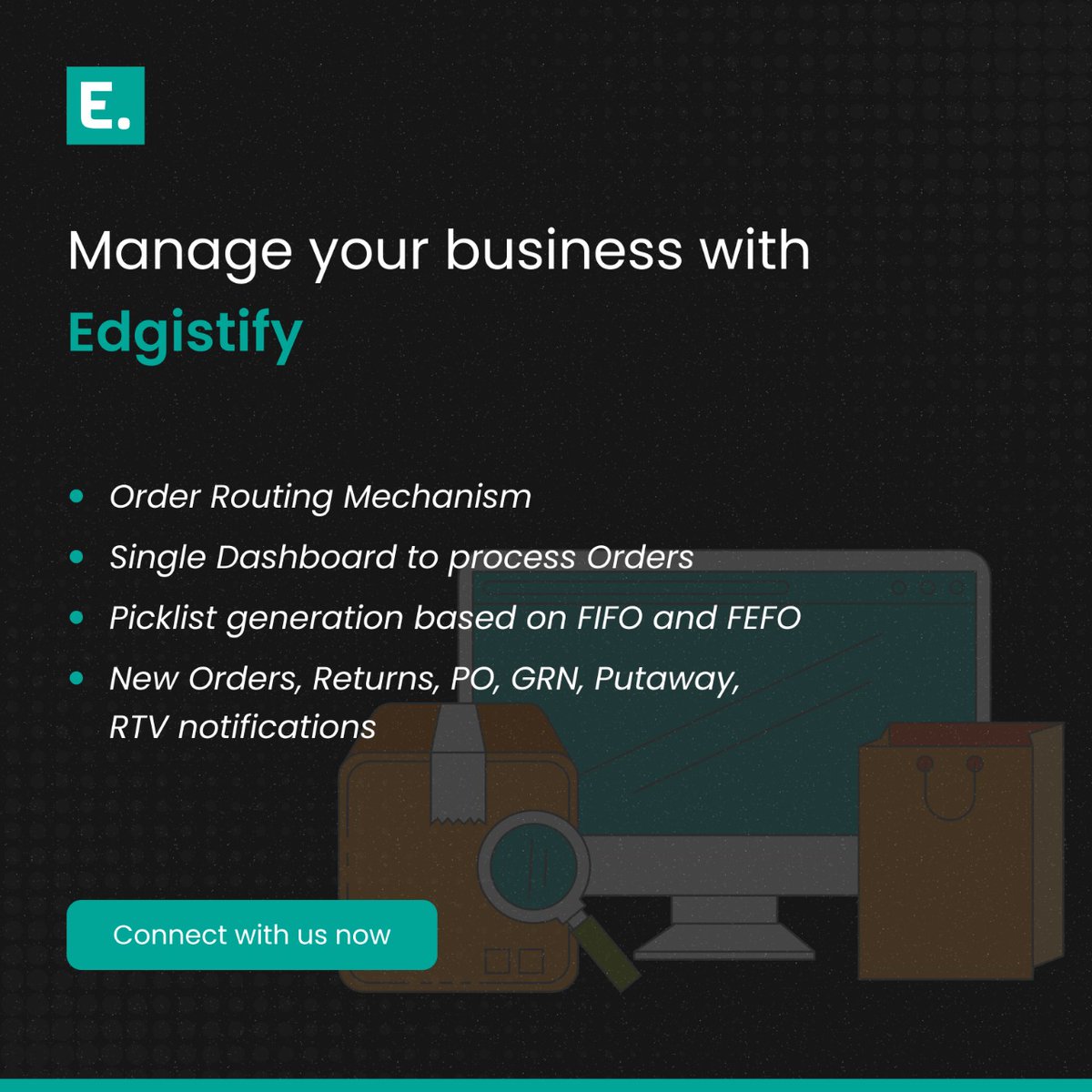 edgistify's tweet image. If your business needs these options, Edgistify is exactly what you are looking for,
With Edgistify you can manage your business with hassle-free experience.
Connect with us now- edgistify.com

#edgistify #logistics #darkstore #ecommerce #B2B