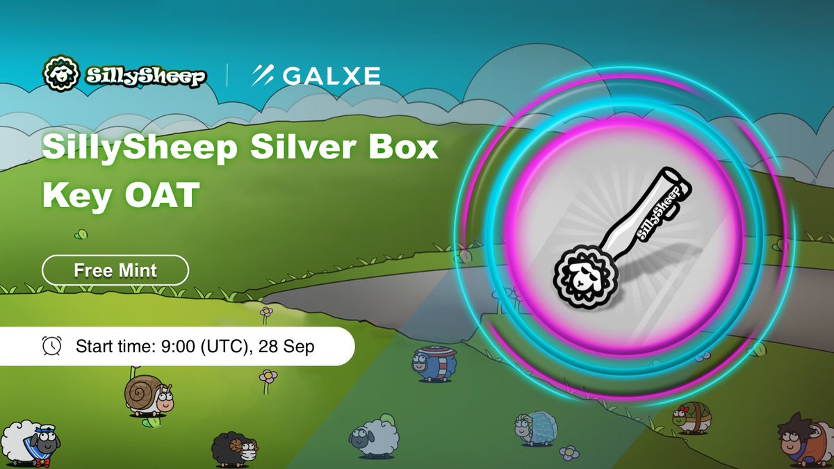 SillySheep (@sillysheepgame) on Twitter photo 🎉To celebrate the launch of #SillySheep game, we will open Silver Box Key #GalxeOAT free mint powered by @GalxeHQ!
🐑 Follow <a href="/SillySheepGame/">SillySheep</a>
🐑 RT & Like & @3frds
🐑 Join discord: discord.gg/PsRnrf3nzJ
🐑Join Campaign: galxe.com/SillySheep/cam… 🎉To celebrate the launch of #SillySheep game, we will open Silver Box Key #GalxeOAT free mint powered by @GalxeHQ!
🐑 Follow <a href="/SillySheepGame/">SillySheep</a>
🐑 RT & Like & @3frds
🐑 Join discord: discord.gg/PsRnrf3nzJ
🐑Join Campaign: galxe.com/SillySheep/cam…