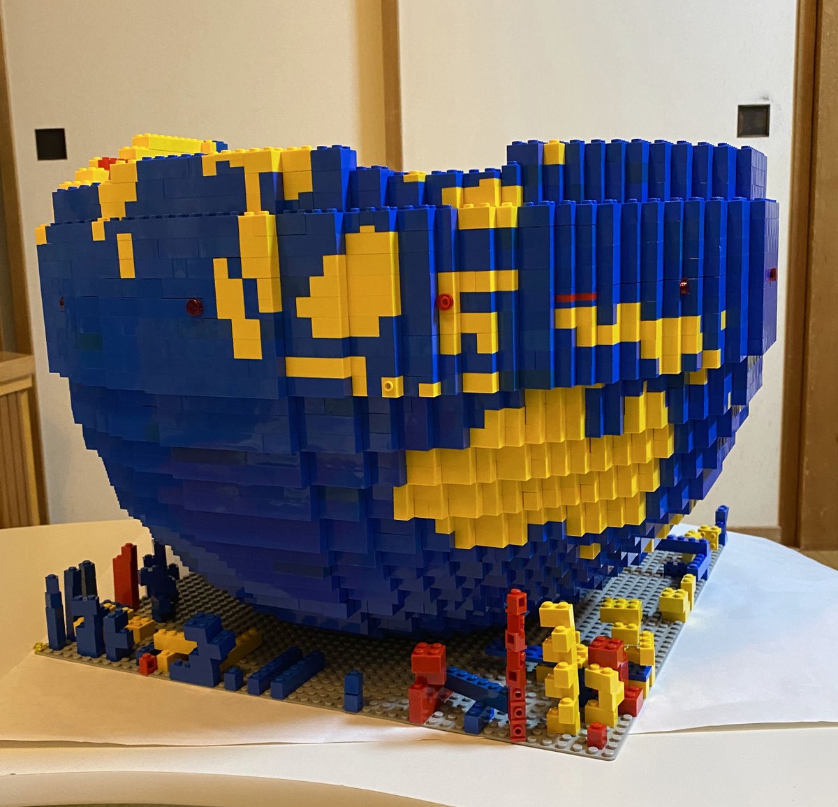 KOTOHir's tweet photo. Lego globe, under construction. https://t.co/dq5AnNwfvl