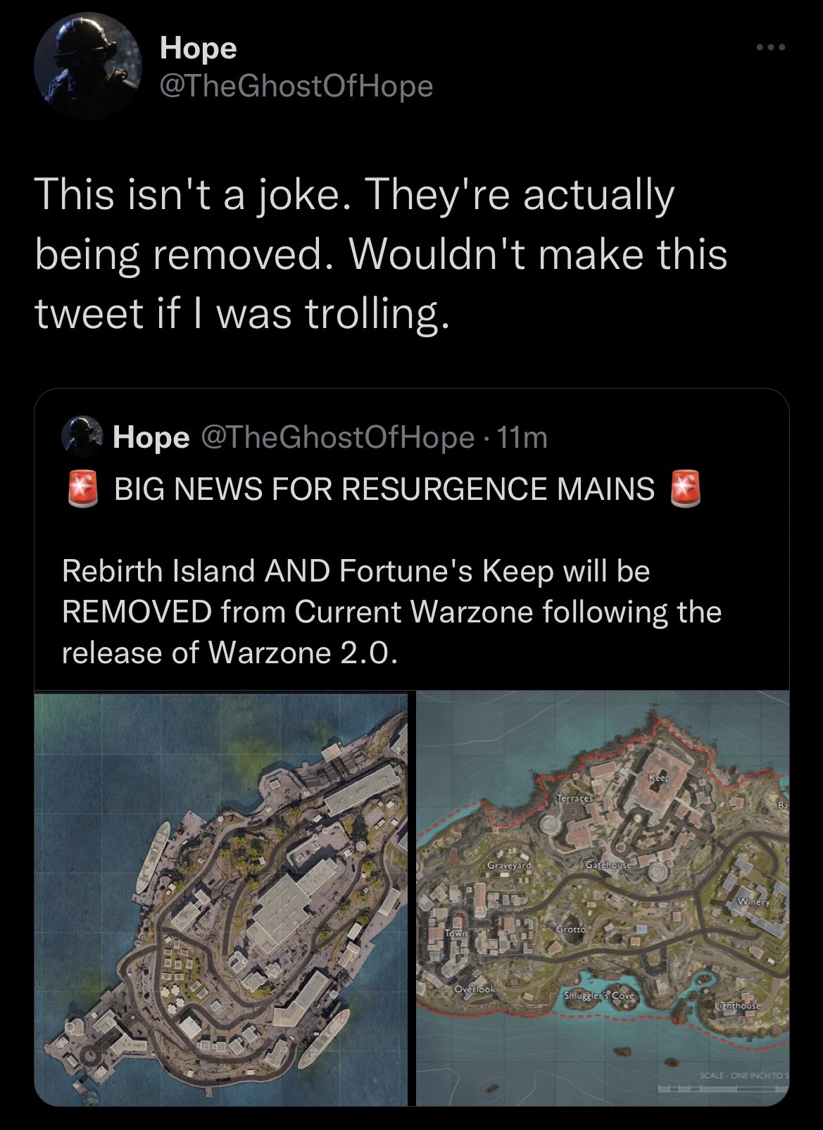 Rebirth Island and Fortune's Keep might be removed with Warzone 2