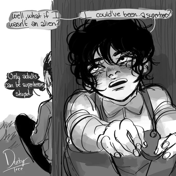 8 year old clark accosted by a weirdass kid in a starched collar who proceeds to air out his secrets like it's wet laundry
#art #batman #comic #superman #kalel 
part 6 