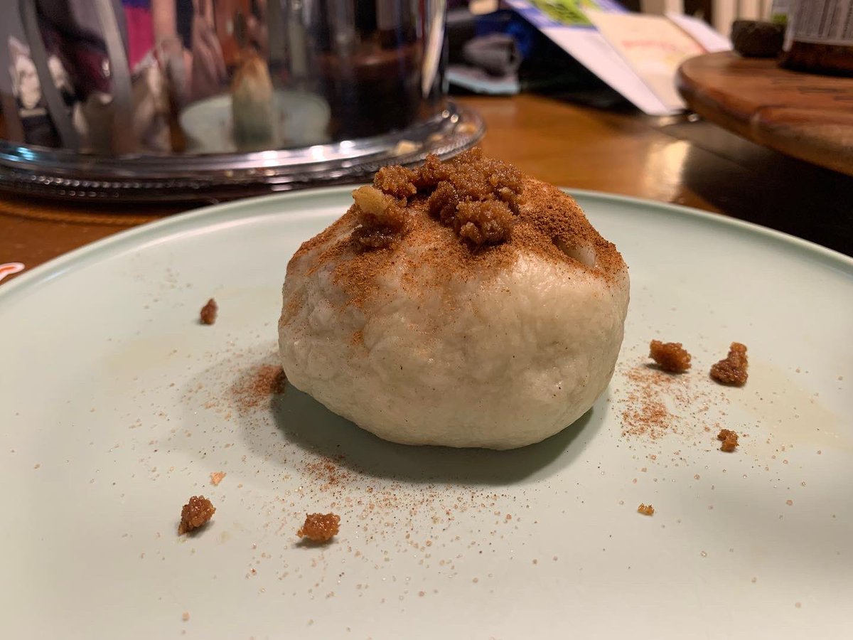 RoseCollette's tweet photo. Knedle ze śliwkami [or szilvás gombóc (Hungarian)] completed! Really good. I used two different types of plums in these plum dumplings, and I prefer the Italian plums in this. Topped with cinnamon sugar and sautéed breadcrumbs! 😋 https://t.co/3FMUDourL3