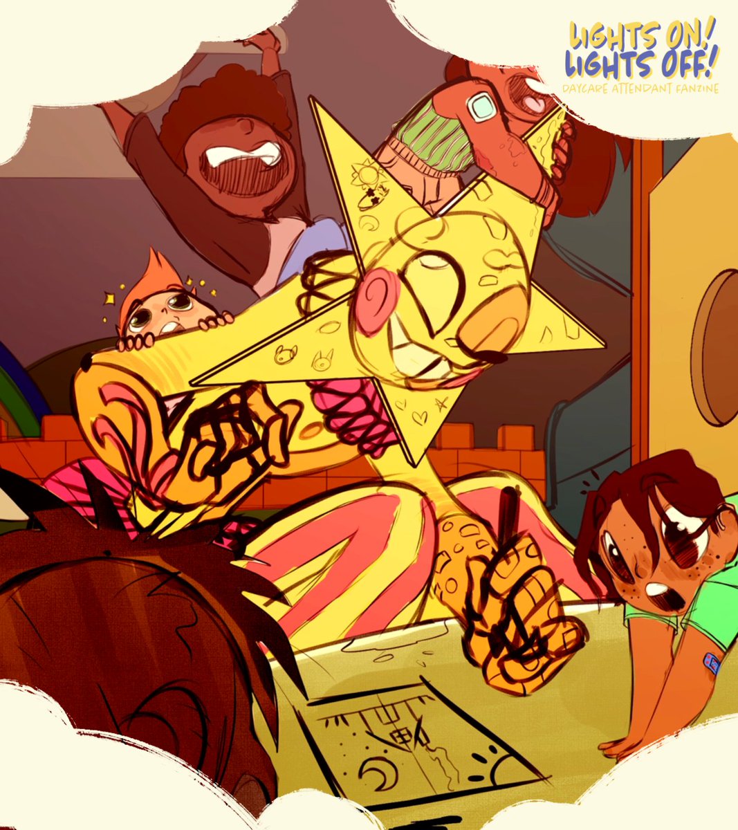 daycarefanzine's tweet photo. ☀️🌙 CHECK-IN ONE UPDATE 🌙☀️

Starlights &amp; twinkles! ✨

Here’s a sneak peek of some of the MARVELOUS pieces made by some of the zine’s very own superstars! Aren’t they perfect? https://t.co/gn8DV5NP2t