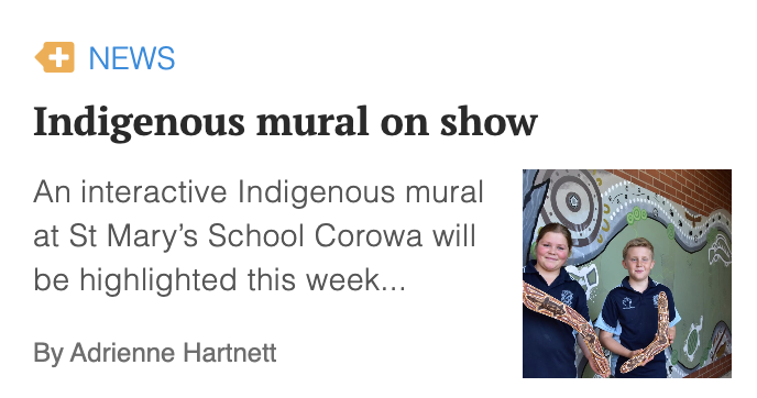 As we prepare to present at <a href="/WIPCE2022/">WIPCE 2022 Tarndanya</a> about our schools interactive &amp; educational indigenous mural, the story of the mural made our local newspaper - come &amp; join us later today to find out how you can make any artwork an interactive immersive learning experience #WIPCE2022