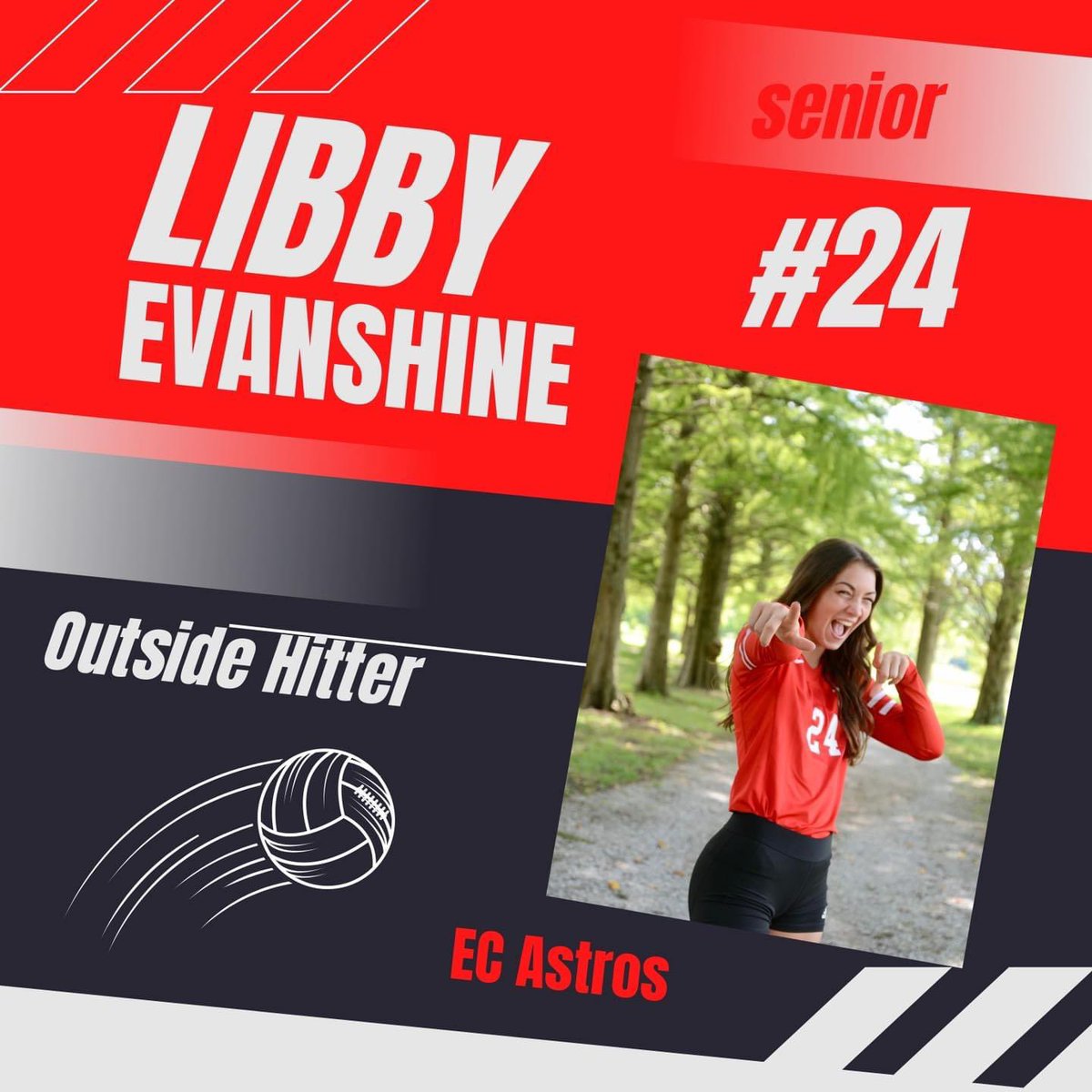 ECLocal's tweet image. Congrats to Libby “The Hammer” Evanshine on earning her 1000th career kill during the 3-0 win over the CNE Rockets! #ECAstroPride