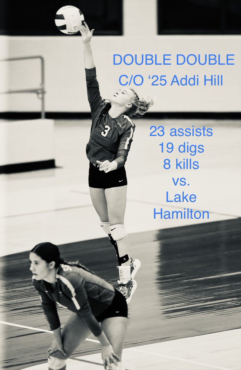 ljpvolleyball's tweet photo. Standout stats in our sweep against Lake Hamilton. Sophomore @addisonhill_03 coming in clutch. @LyonVolleyball @OuachitaVB @ReddiesVB @gocbcmustangs @cofovolleyball @Muleridervball https://t.co/YHj1M4iF0c