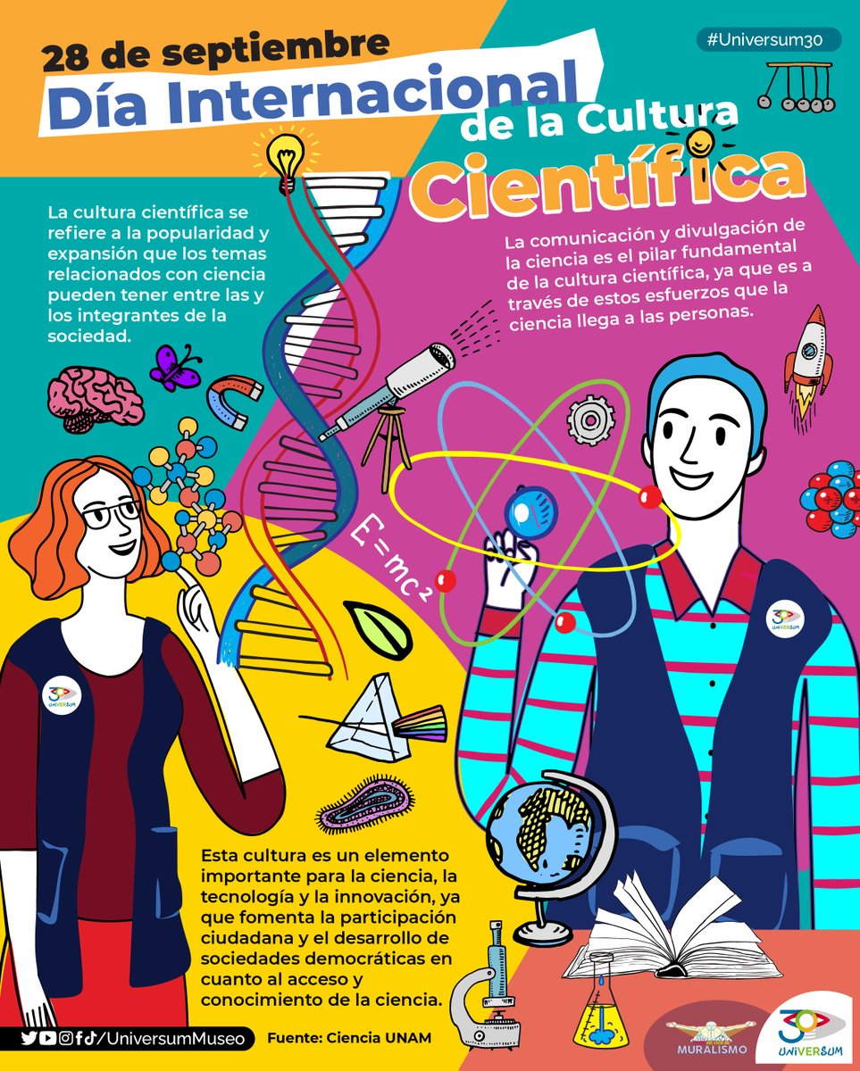 #UnDíaComoHoy y todo los días, amamos la #ciencia 🧪❤️

#Universum30