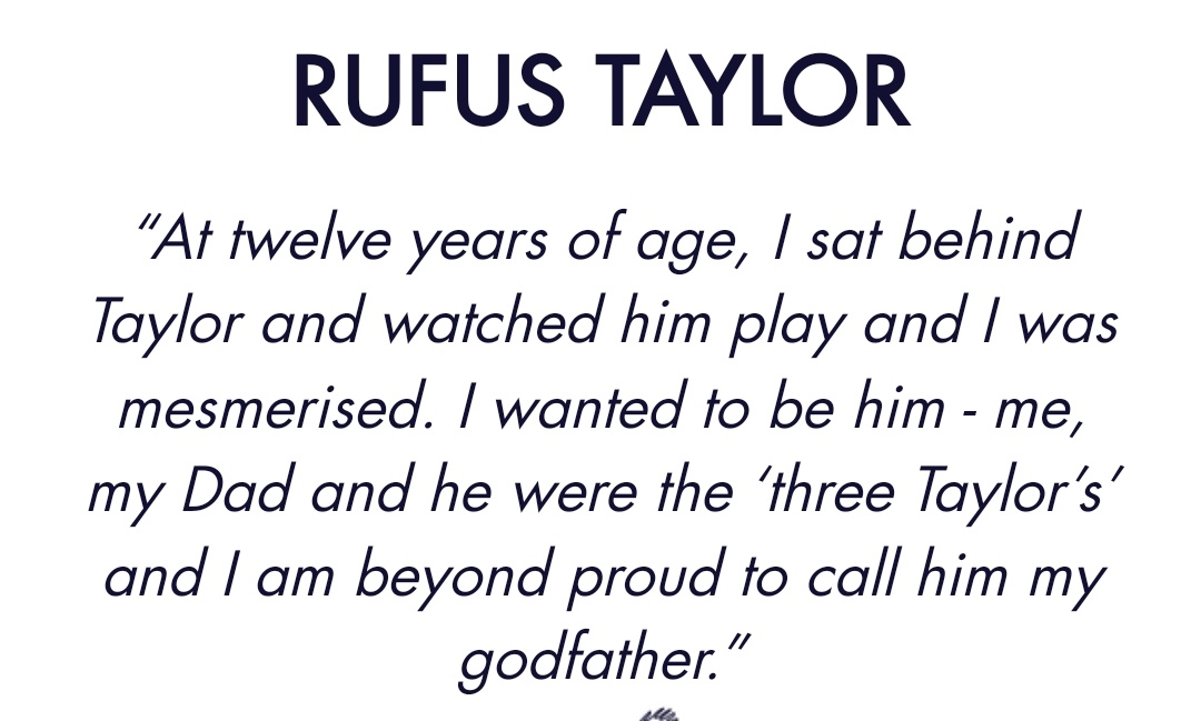 – 'me, my dad an he were the three Taylor's' - Rufus. 
– 'he was, my wife called him, sunshine in human form. - Roger.

#TaylorHawkinsTribute #TaylorHawkins