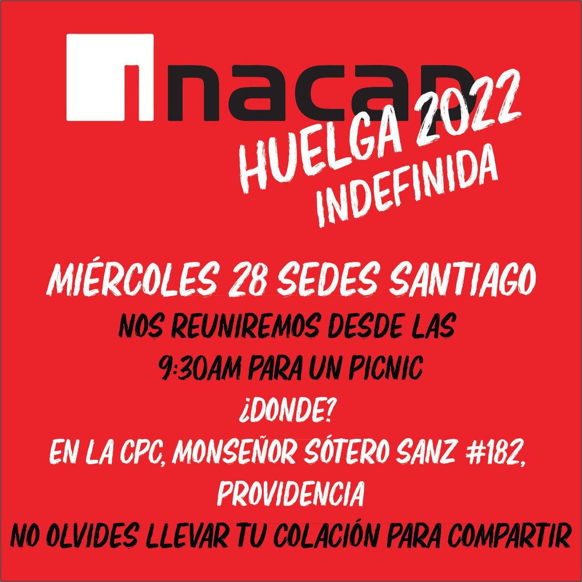 InacapHuelga's tweet photo. INACAP EN HUELGA INDEFINIDA 
Tw @InacapHuelga - ig @InacapHuelga2022 #inacapHuelga2022 #inacapHuelga #huelgaindefinidainacap LUCAXINACAP #LUCAXINACAP https://t.co/S3oQcxOBF1
