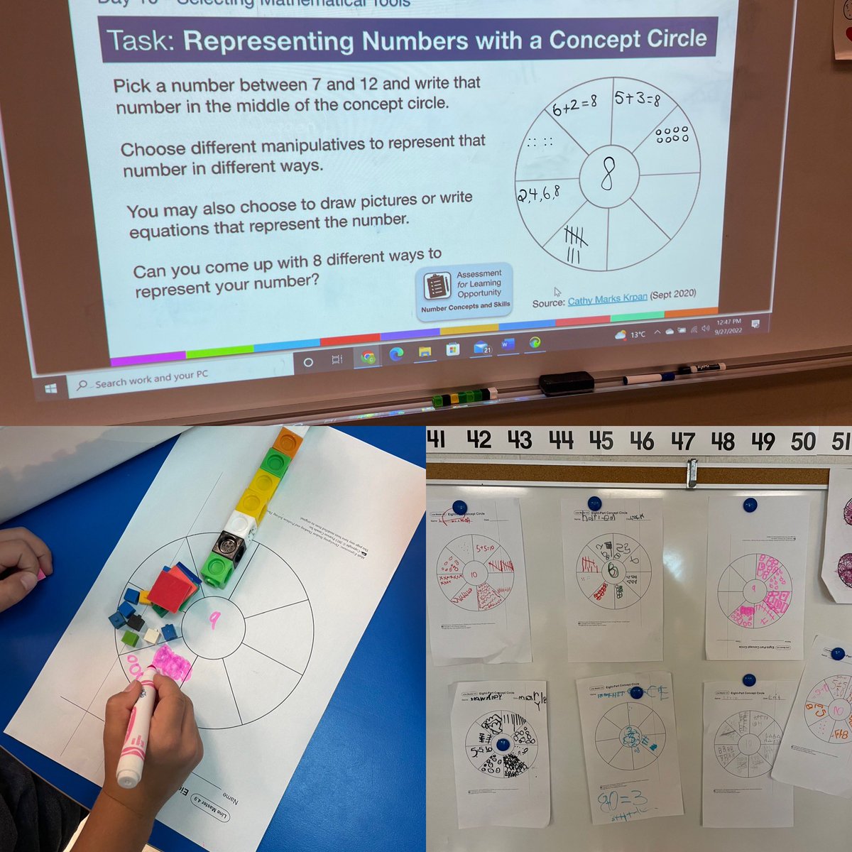 jeffelsgps's tweet photo. Learning to use concept circles to represent numbers in Grade 1. #first20days @GoodfellowPS @scdsbmath https://t.co/BNBVtrl8XR
