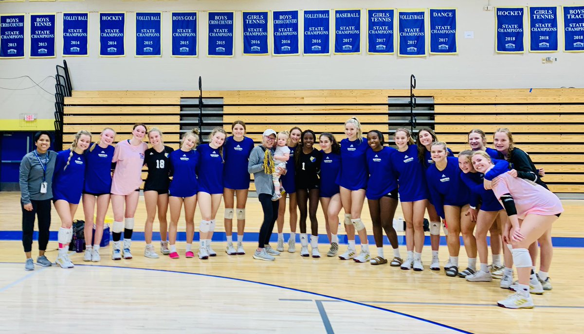 Brentwood volleyball senior night included a stop-in by former coach Barbara Campbell, daughter Courtney and granddaughter Nora. 

Seniors Dylan Sulcer and Ashley Miller were sophomores on coach Campbell’s last team, which won a state title in 2020.