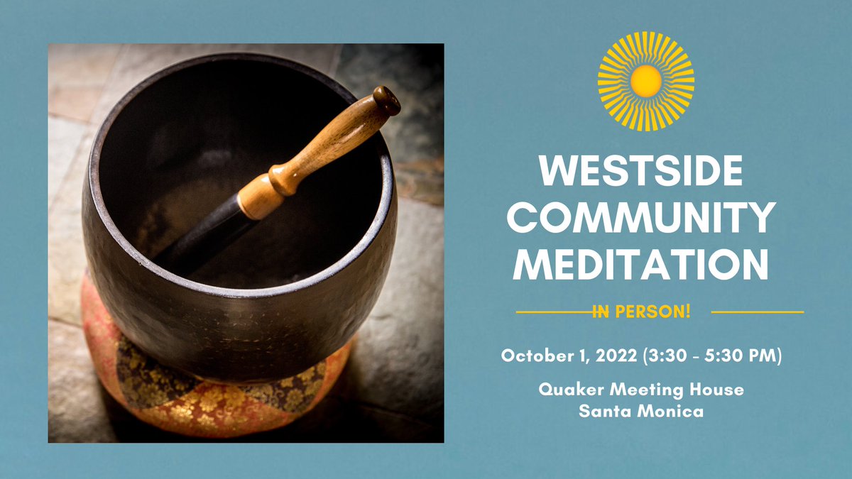 We're back! Our Westside meditation group is meeting in person at the Quaker Meeting House once per month, starting October 1st. Learn more la.shambhala.org/program-detail…