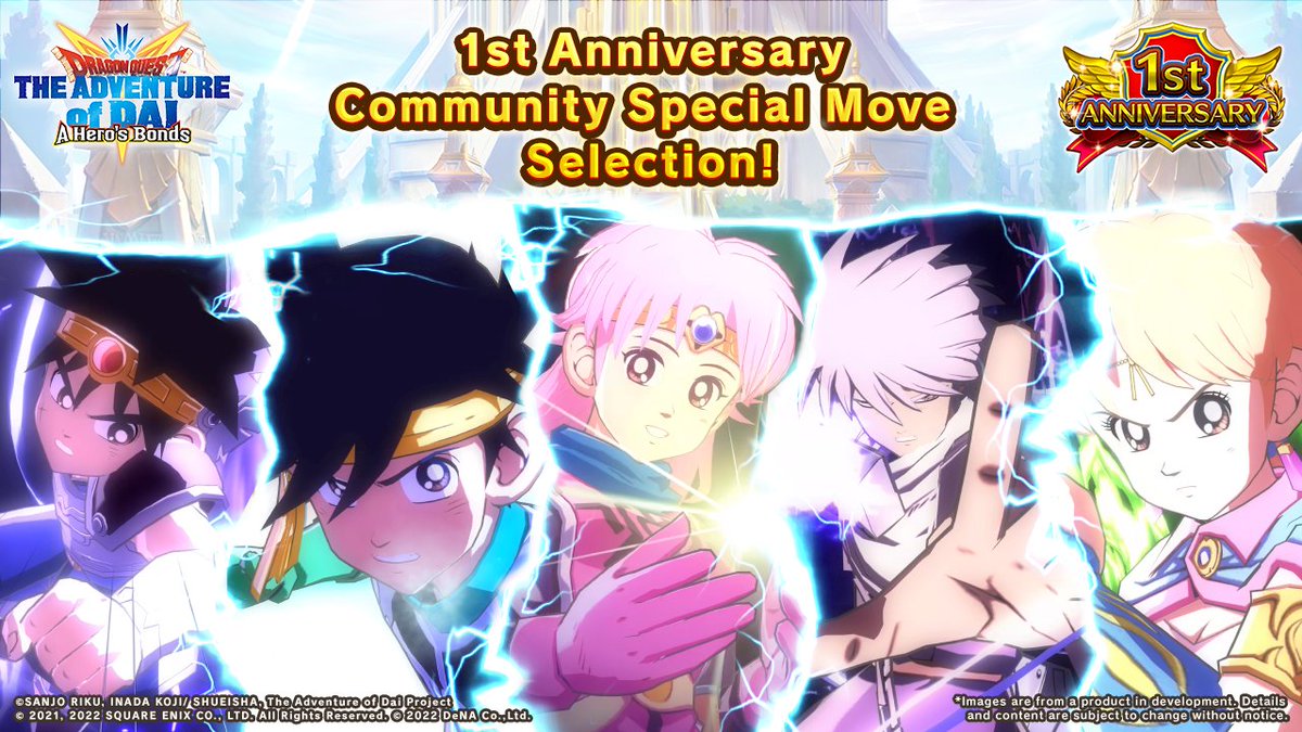 DQDaiHerosBonds's tweet photo. It's the 1st anniversary of #DQDaiMobile! β¨
Celebrate by voting in the #CommunitySpecialMoveSelection!
RT one of the tweets in this thread to vote for the special move you want!
Everyone will get the winning special move and 4β
equipment! π
Details: https://t.co/U3am49bDbX https://t.co/RZH67hmFTh
