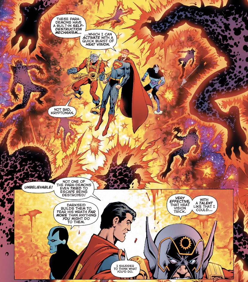 chelsdaniel280's tweet photo. “Darkseid builds them to fear his wrath far more than anything you might do to them.”
(Death of the New Gods #3 - Jim Starlin, Matt Banning, Mark McKenna, Jeromy Cox, and Jared K. Fletcher)
#MisterMiracle #Superman #Orion
#Darkseid #Parademons #dccomics https://t.co/nmweUMKig4