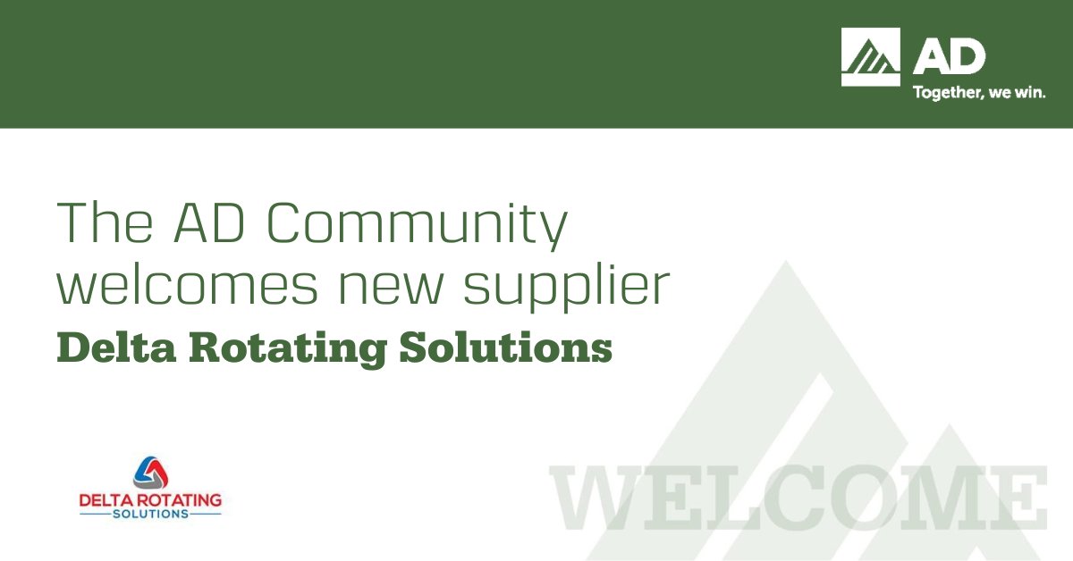 With over 35 years of experience in mechanical power transmission products, we are pleased to welcome Delta Rotating Solutions as a new Bearings &amp; Power Transmission division supplier!  Welcome to the AD family! #ADTogetherWeWin