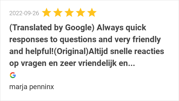Nieuwe beoordeling voor Diks verzekeringen: 5.0-star Review: "(Translated by Google) Always quick responses to...