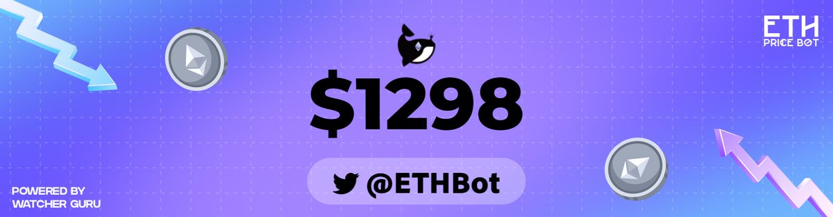 ETHBot's tweet image. #Ethereum Price: $1298 📉