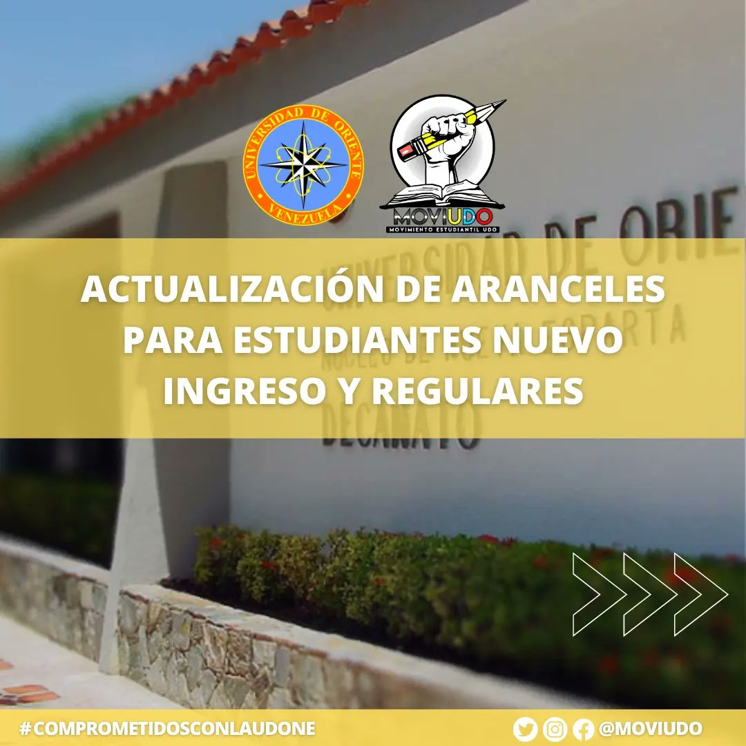 MoviUDO's tweet photo. Actualización de Aranceles para Estudiantes Nuevo Ingreso y Regulares #UDONE 📣 https://t.co/Uuu1Vji35g
