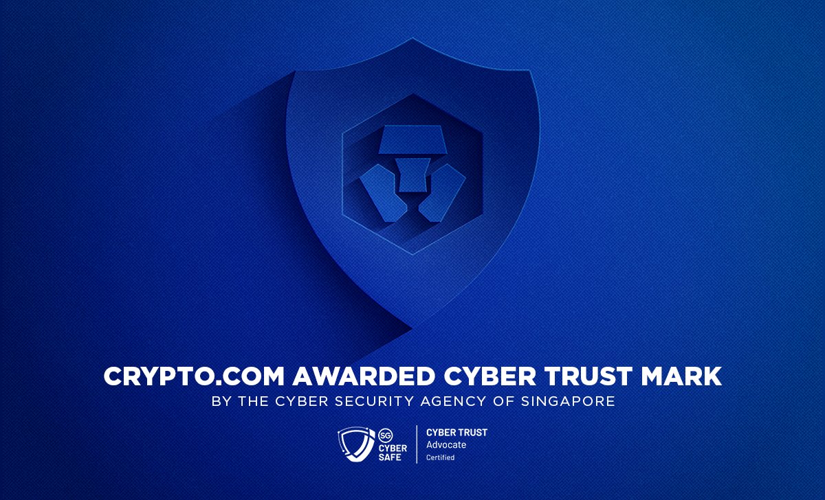🔒Safety first, always.
 
🛡️We’ve achieved the highest tier Cyber Trust mark certification from the Cyber Security Agency (CSA) of #Singapore🇸🇬

Full details 👇
crypto.com/company-news/c…