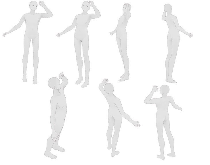 トレス素材ポーズ集 Illust Pose Twitter