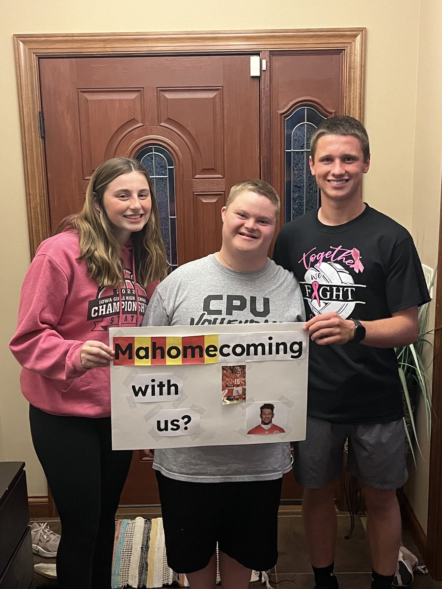 Another great gesture by Ryan and Taylor! They invited Big P to Homecoming! He’s over the top excited! ⁦<a href="/plibolt23/">Parker Libolt</a>⁩ is pretty lucky to have these 2 and many others in his life! Very cool!