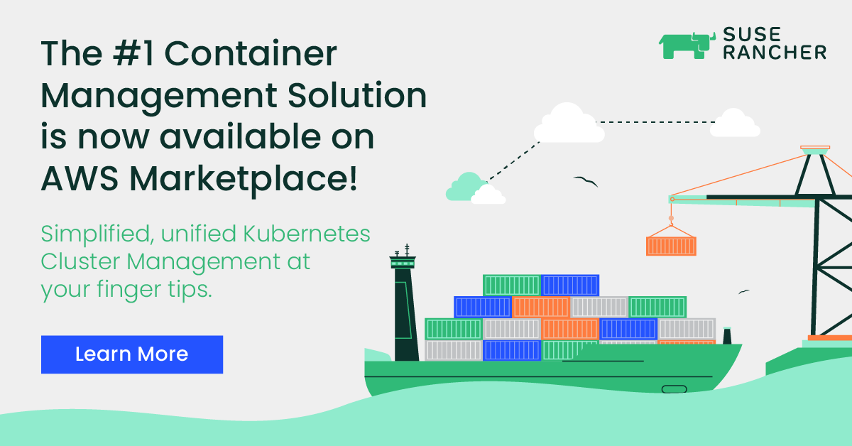 neeraj_athalye's tweet photo. SUSE Rancher, the #1 Container Management Solution, is now also available in the UK and EU on AWS Marketplace - DevOps success at your fingertips! https://t.co/iQPBV1B6uZ
#rancher #aws #awsmarketplace #launch #eulaunch #suse #suseonaws #SUSERancher https://t.co/lIgE9OgFUk