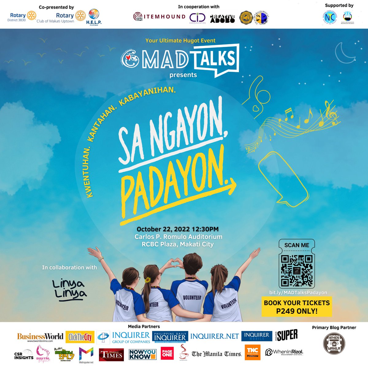bworldph's tweet photo. BusinessWorld is proud to support Iam Making A Difference as it brings back its award-winning "Ultimate Hugot Event" for all!
#MADTalksPadayon #MADTalksSaNgayonPadayon #MADTalksRCBC #IamMAD #DOSEofMADgic #IamMADat12 #IamMADTreSelebrasyon #MADTalks #IamMakingADifference https://t.co/WLX6oCshWQ