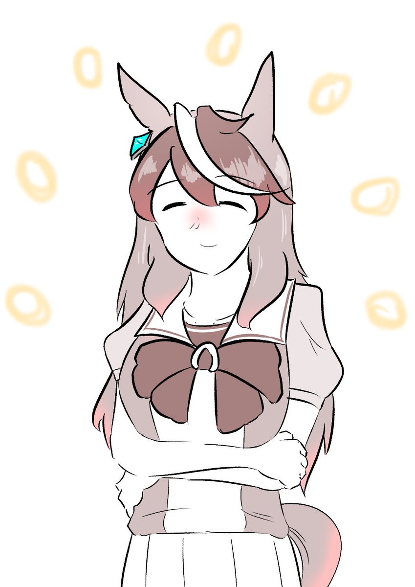 シンボリルドルフ(ウマ娘) 「真面目に描くってなってもこれぐらいのが一番落ち着くんだよな～ 」|神官/yukiharuのイラスト