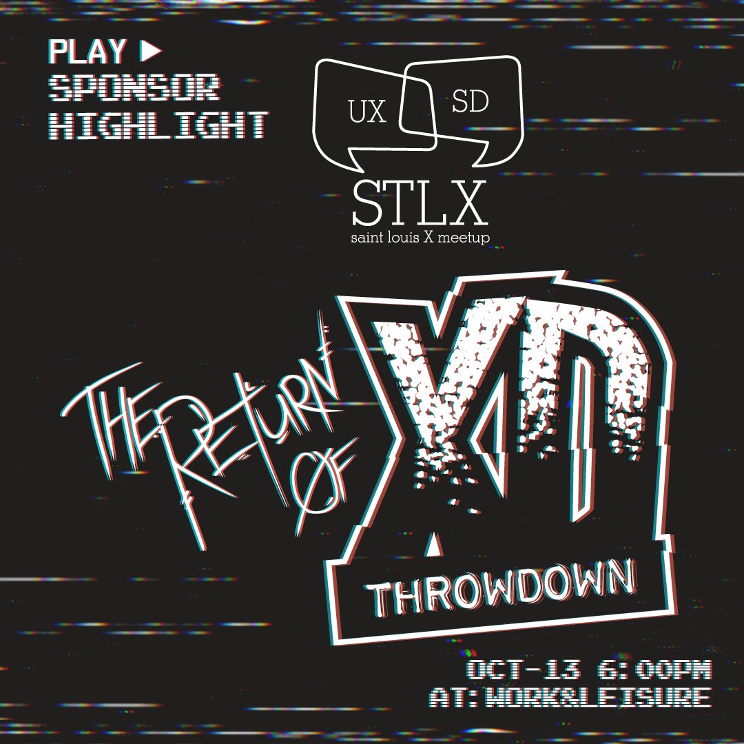 <a href="/STLXmeetup/">STLX</a> + #xdt forever! Stoked to highlight our good buddies at <a href="/stlxmeetup/">STLX</a> 🙌🏼 they run an awesome Slack community and put on solid networking events. Thanks for supporting us! #xdt #ux #designforgood #designasasport