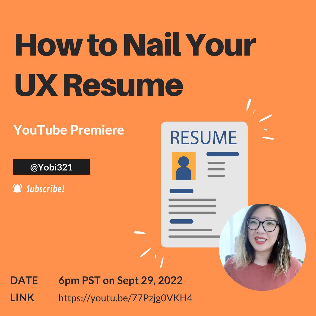 shujiang321's tweet photo. Join me at 6:00pm PST on Sept 29 for the Premiere. I’ll walk you through a resume of an architect turned UX designer, and share some tips of how to make your resume stand out.
Watch the trailer: https://t.co/pG4kxFoY4T
#ux #uxui #uxjobs #resume #uxdesign #productdesign https://t.co/6vFkJz3iqS