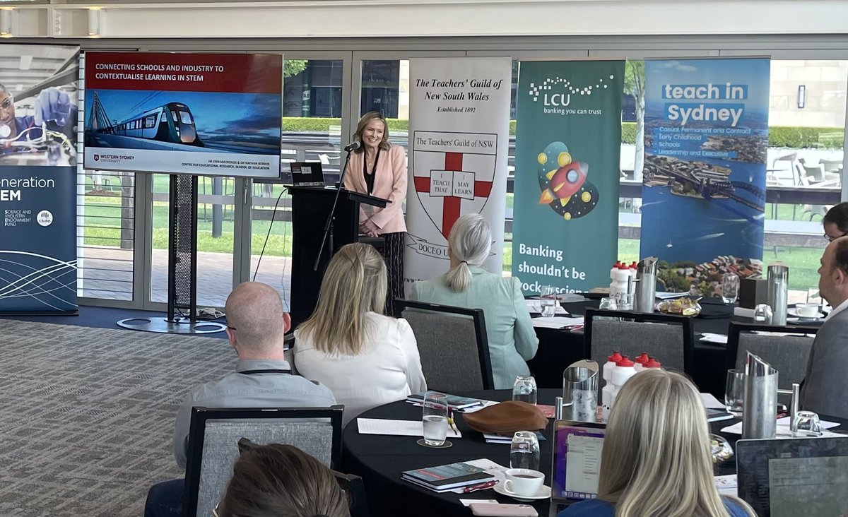 <a href="/dr_emackenzie/">Erin Mackenzie</a> sharing incredible opportunities in STEM learning - a focus on contextualisation and relationships with partnerships.
<a href="/tgnsw/">Teachers' Guild NSW</a>