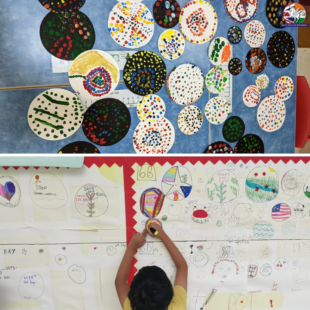 Clothes, bags, socks and hair bands in a riot of colours quite literally dotted our corridors last week for International Dot Day – a day to celebrate The Dot by @peterhreynolds and its message about reflecting, risk taking and believing in oneself. Super fun!