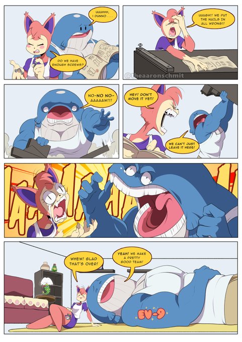 Skitty &amp; Wailord build furniture together. #TinderSkitty 