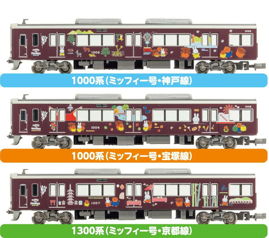 阪急電鉄　ミッフィー　nゲージ　阪急電車　ディスプレイモデル