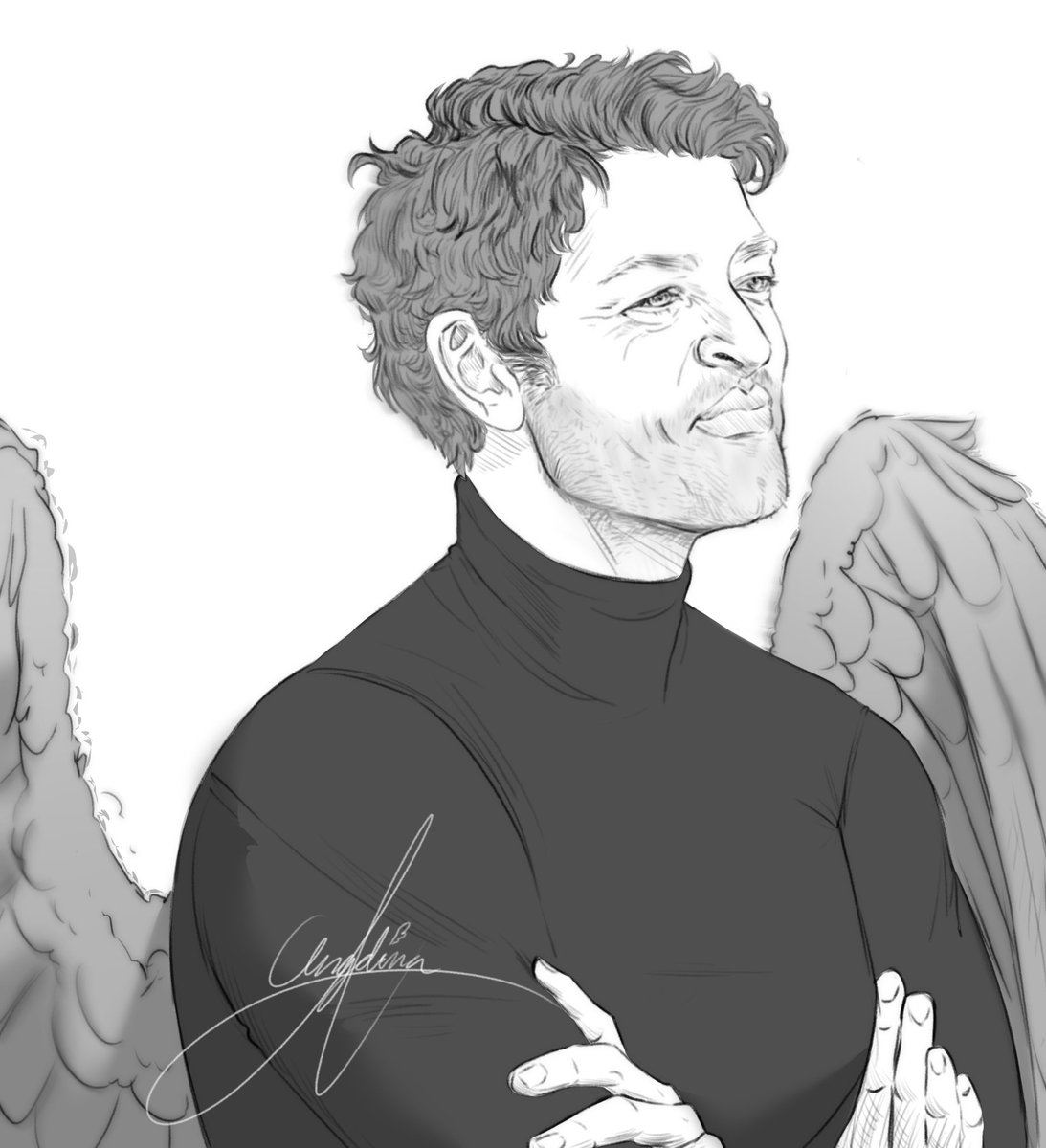 salientseraph's tweet photo. CASTIELS NOSE SCRUNCHES ARE VERY SPECIAL TO ME (art by me obvi) @mishacollins https://t.co/jhXapWM4bc