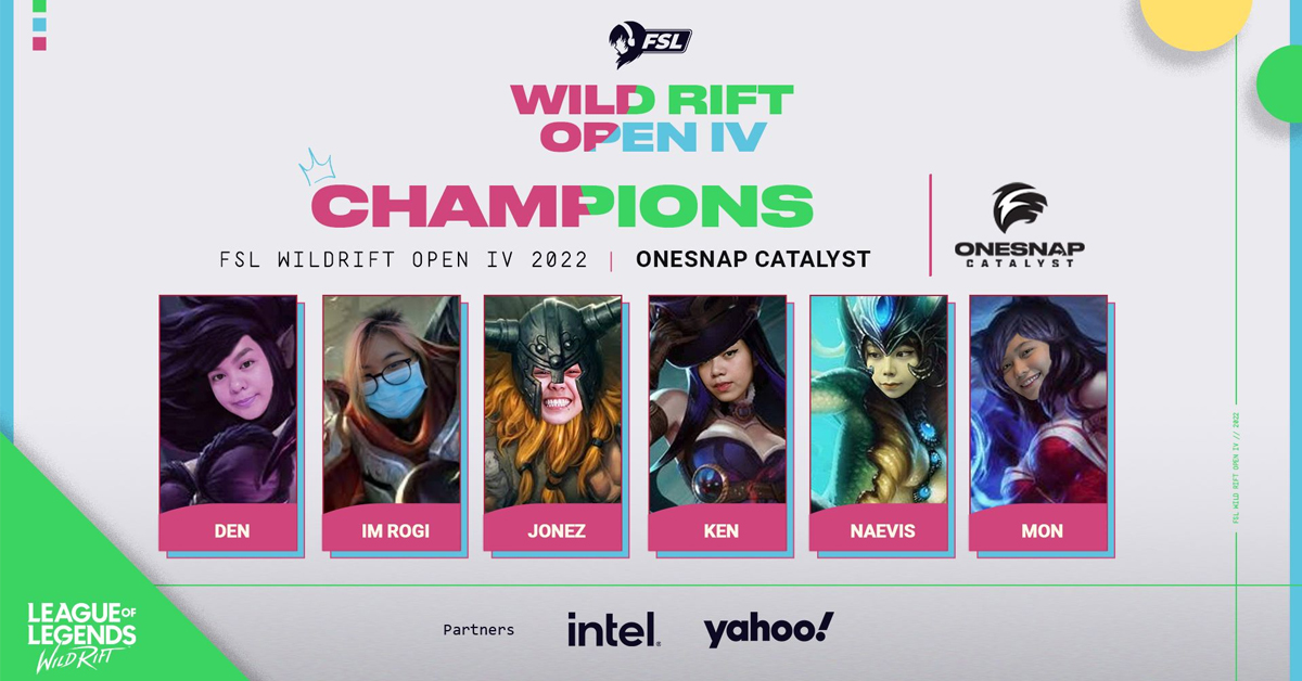 gamergroundsph's tweet photo. @OneSnapEsports Catalyst is the Back-to-Back @Fsl_GG Wild Rift Open Champions | The supergirls of OneSnap Catalyst successfully defended their crown for the FSL Wild Rift Open after they defeated GrindSky Eris in a landslide victory of 3-0.

📰Read more: https://t.co/hsdwZomYyF https://t.co/Oz3iYDwoUR