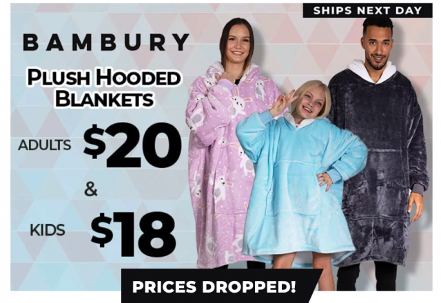 OzSale - Up to 71% off Bambury Hooded Blankets, Adults $20, Kids $18..<a href="/ozsale/">OZSALE</a>: Bambury Hooded Blankets are marked down up to 71% off <a href="/OzSale/">OZSALE</a> as part of winter clear-out... dlvr.it/SZ6SFW