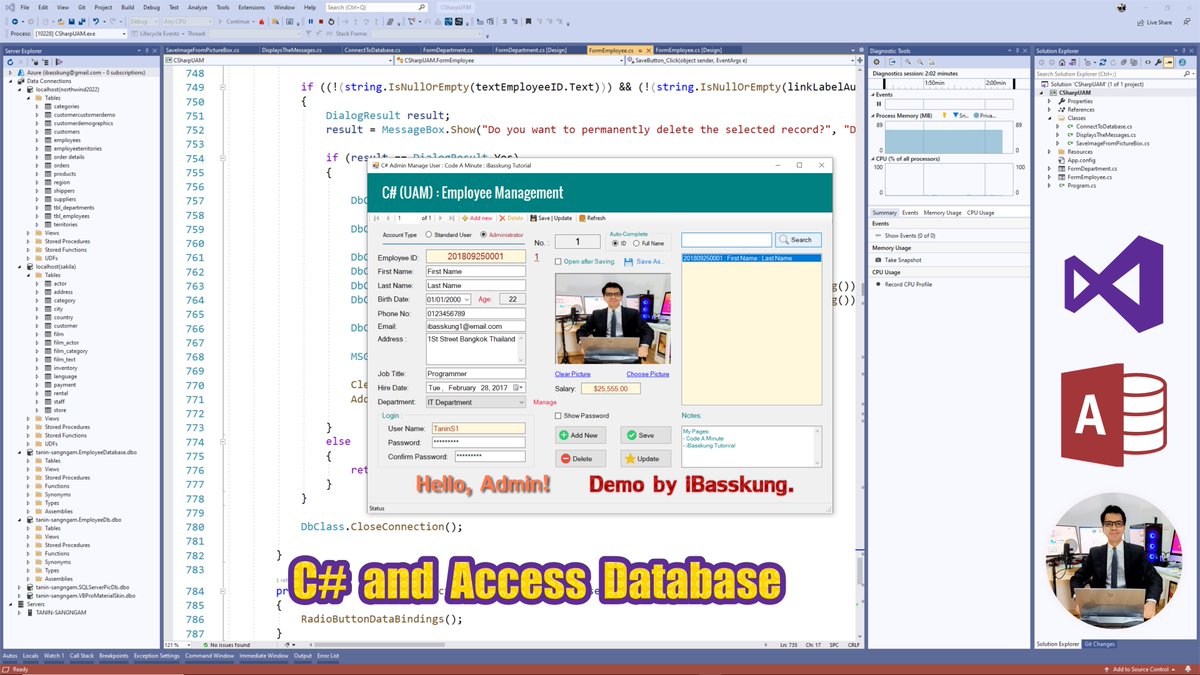 IBasskung's tweet photo. C# with MS Access Database : How to Create a User Account Management System (UAM).
- Watch the full tutorial: https://t.co/YXImVAldW2

📲 Source code: https://t.co/XnfLc1avV8

#VisualStudio #CSharp #VisualC #MSAccess #Programming #Coding #SourceCode #iBasskung #programmer https://t.co/I3YEPlZMvz