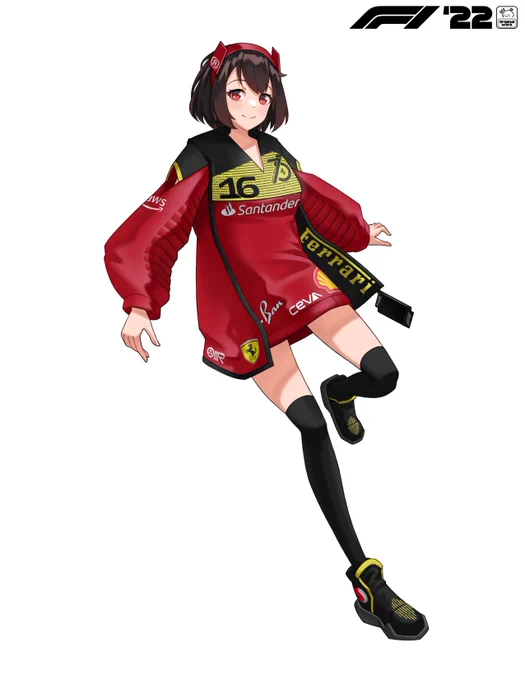 #F1 race car musume (girls) livery   F1-75 Monza 100th Anniversary Special/  MCL36 OKX Pink Special. 