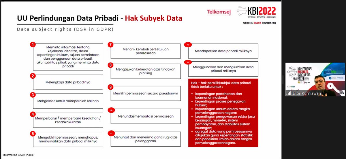 idBigData's tweet photo. Selanjutnya ada mas Dios Kurniawan dari Telkomsel dengan tajuk "Data Governance di Era AI dan Big Data".

#KonferensiBigDataIndonesia2022 #KBI2022 #idBigdata #BigData https://t.co/IQEShNRe0n