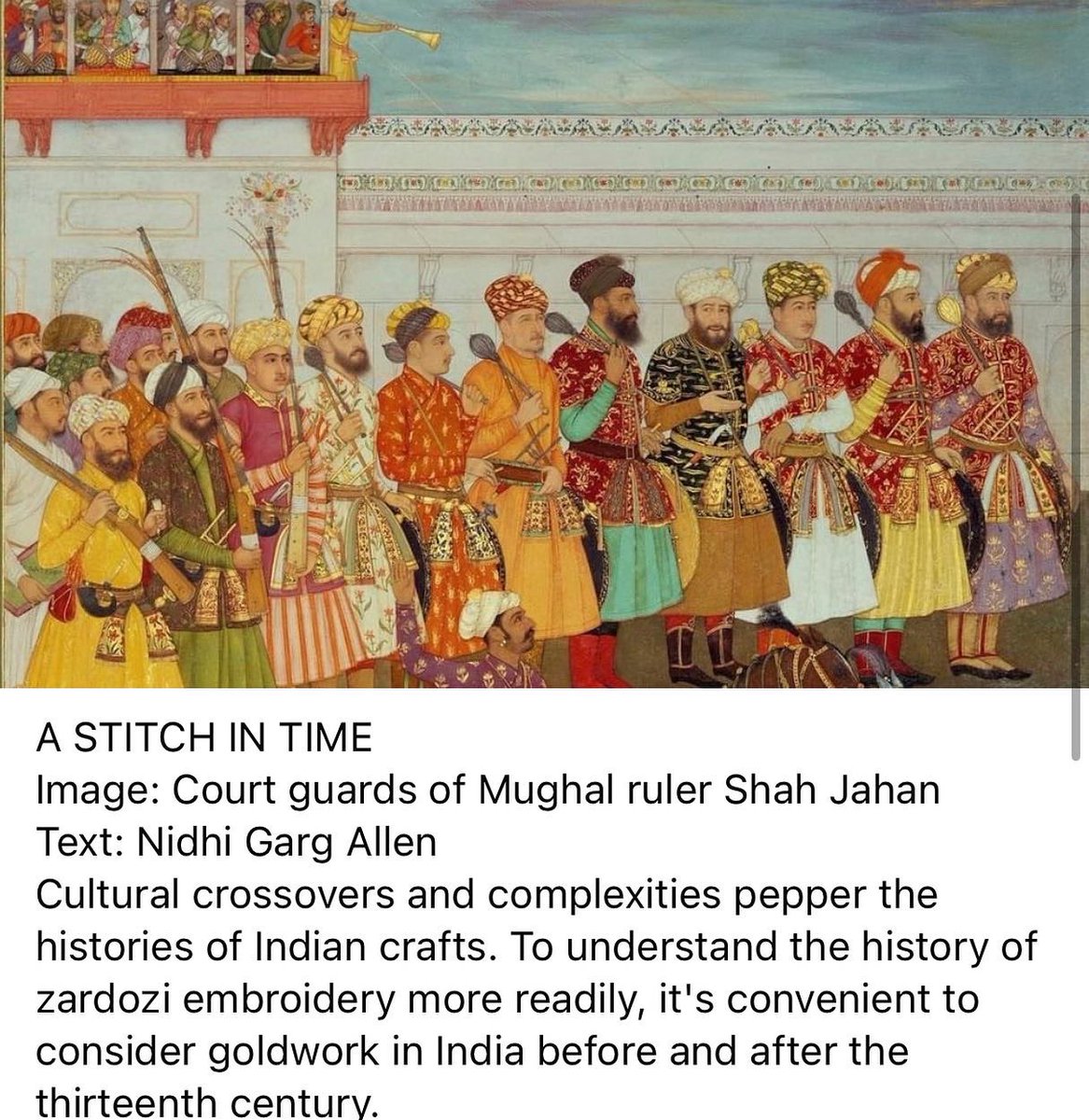 nnidhigarg's tweet photo. I'm so thrilled to be a published author on @selvedgemagazine
Find my five part research on traditional Indian embroideries of gold! 

https://t.co/CHpyGdHhge https://t.co/aqoUiMQg27