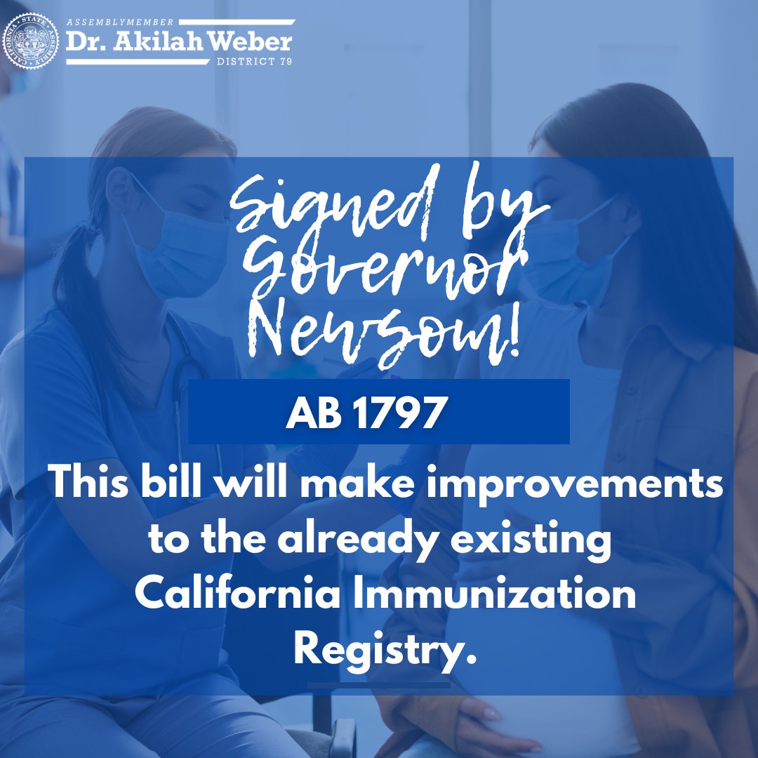 Thank you California Governor Newsom for signing AB 1797 to keep our schools open and safe by authorizing and streamlining schools’ ability to verify their student’s vaccine record and provide data on most impacted communities. Big thank you @ProtectUS for your tireless work.