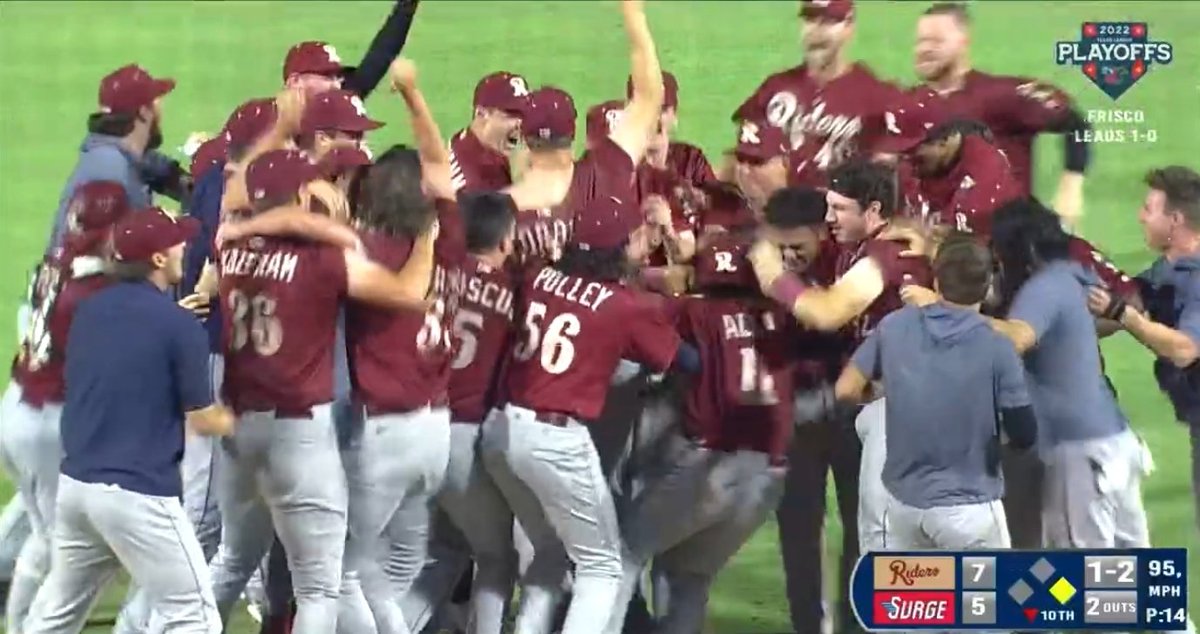 ProspectTimes's tweet photo. The 2022 Frisco RoughRiders are the Texas League Champions for the 1st time since 2004.

#LetsRide https://t.co/od9sEVZy7p